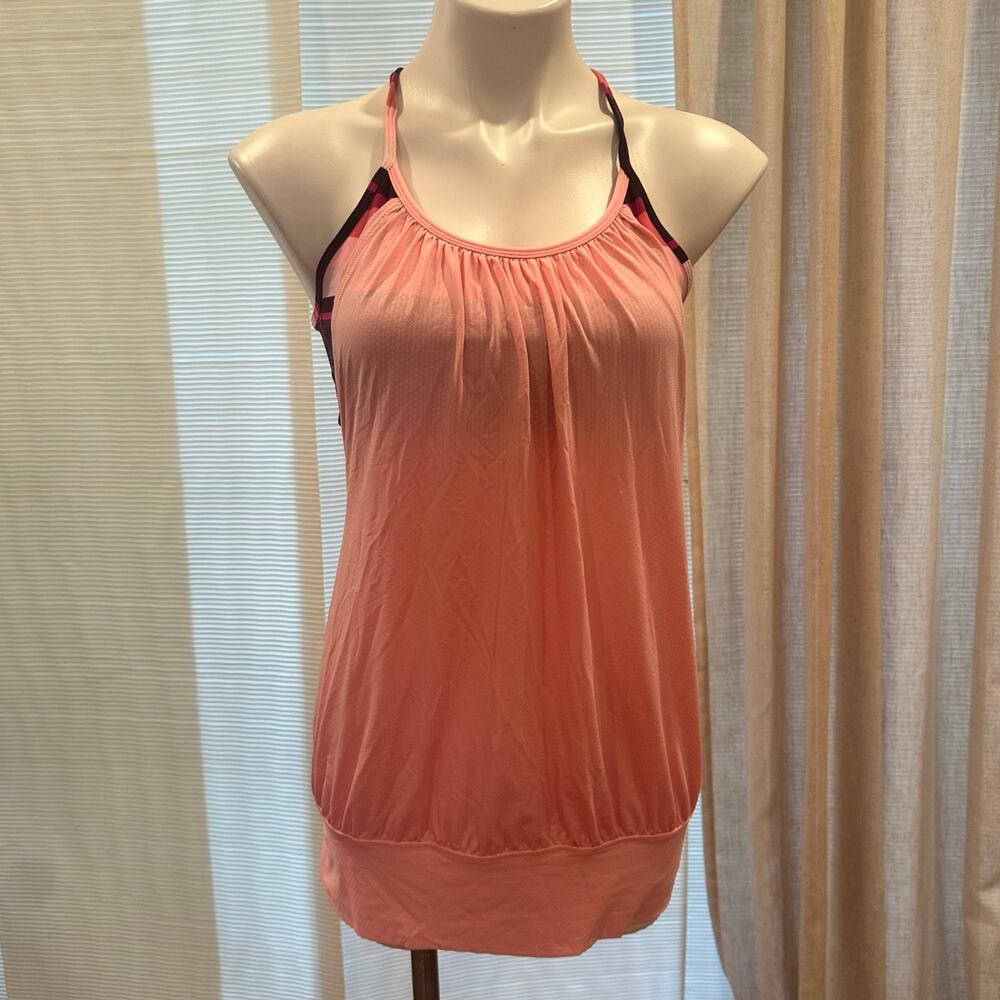 Lululemon No Limits Tank Size 8 Bleached Coral Built In Bra Racerback Yoga
